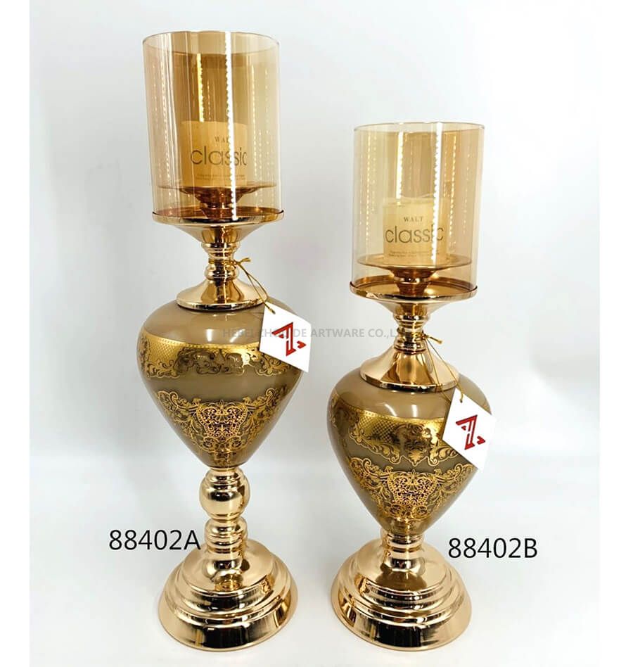 metal and glass candle holder 88402