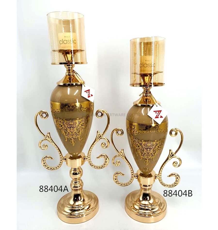 88404 metal and glass candle holder
