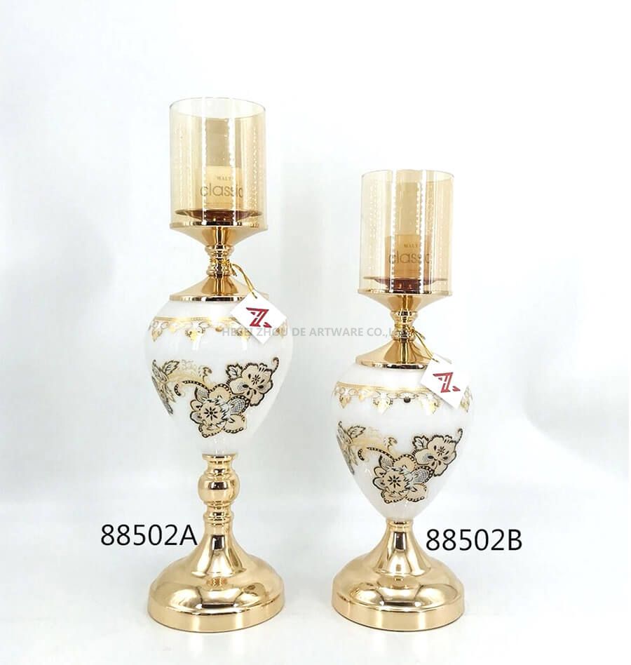 88502 metal and glass candle holder