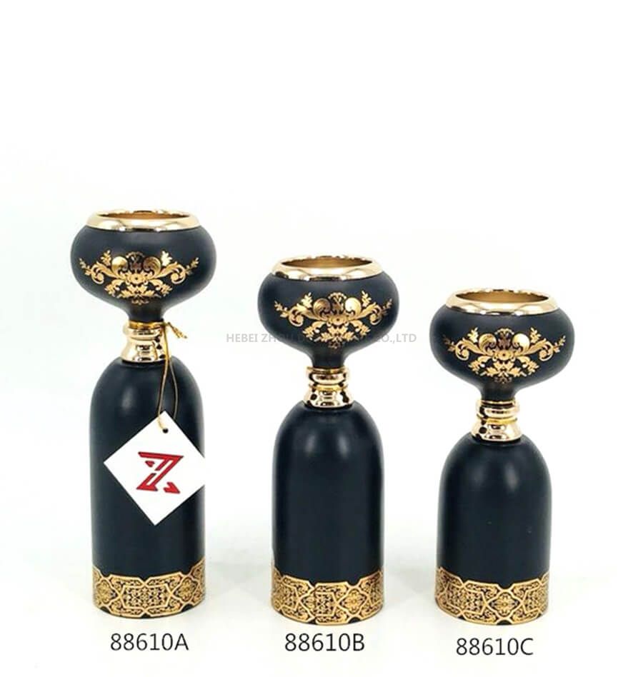 golden and black candle holder decoration 88610