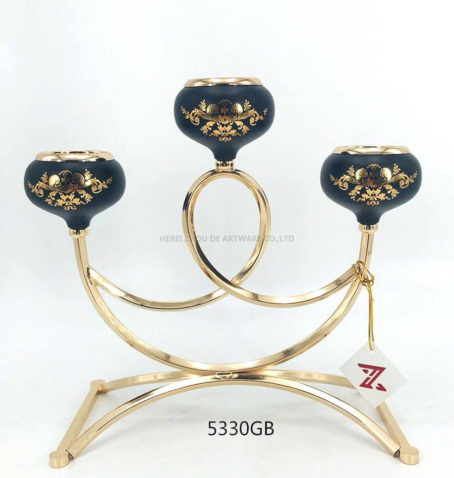 black golden 5330GB metal candle holder