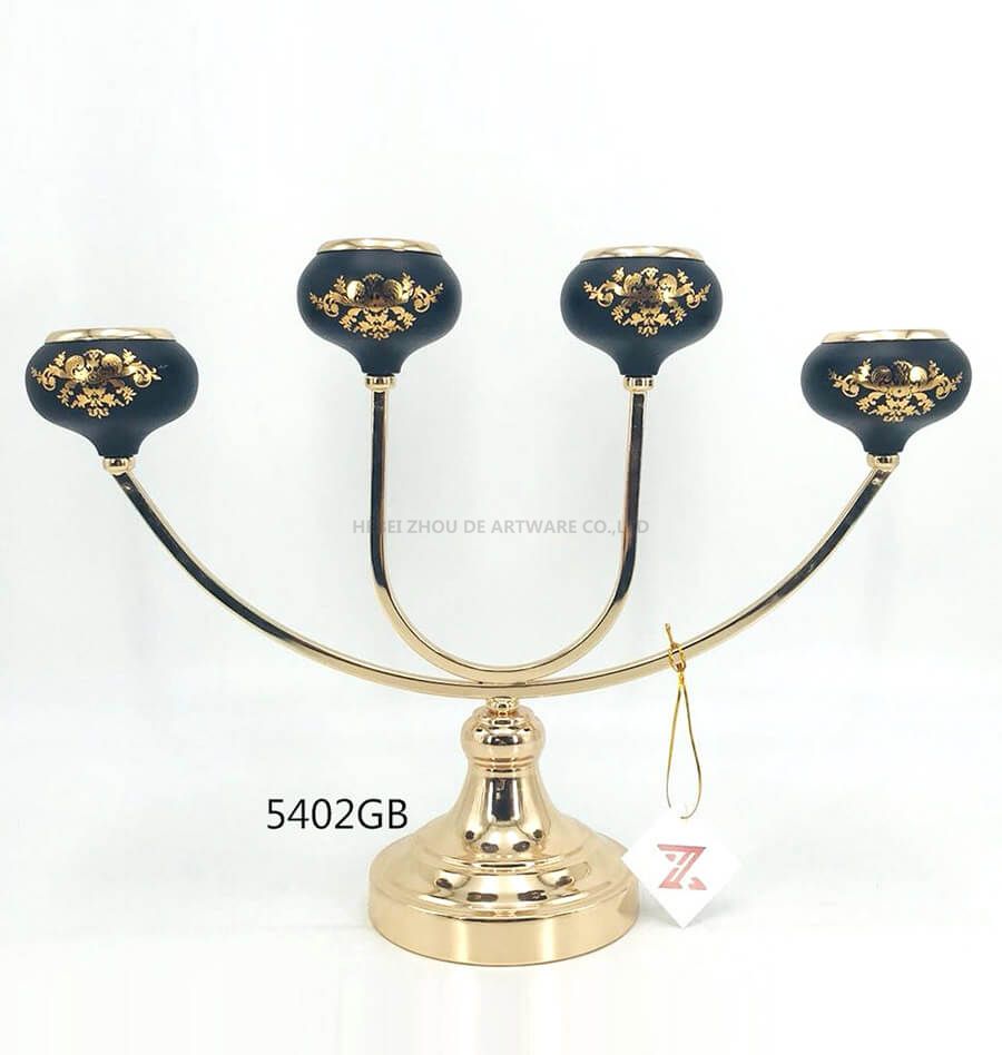 black golden 5402GB metal candle holder