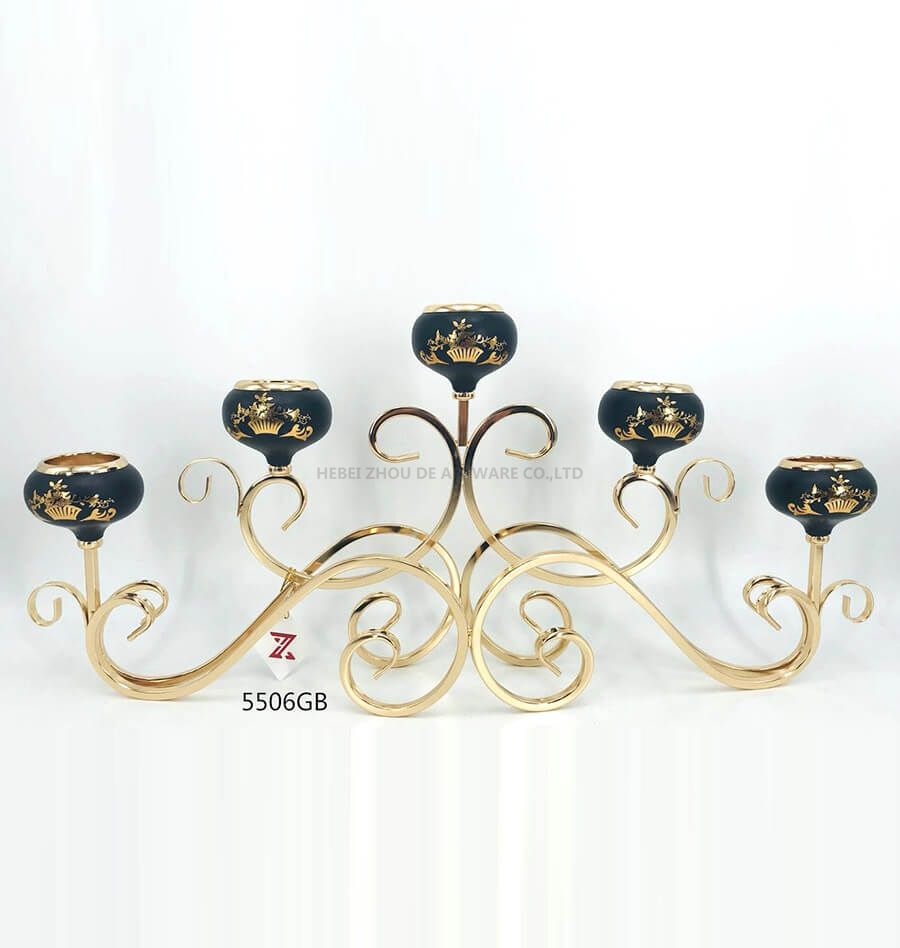 black golden 5506GB metal candle holder