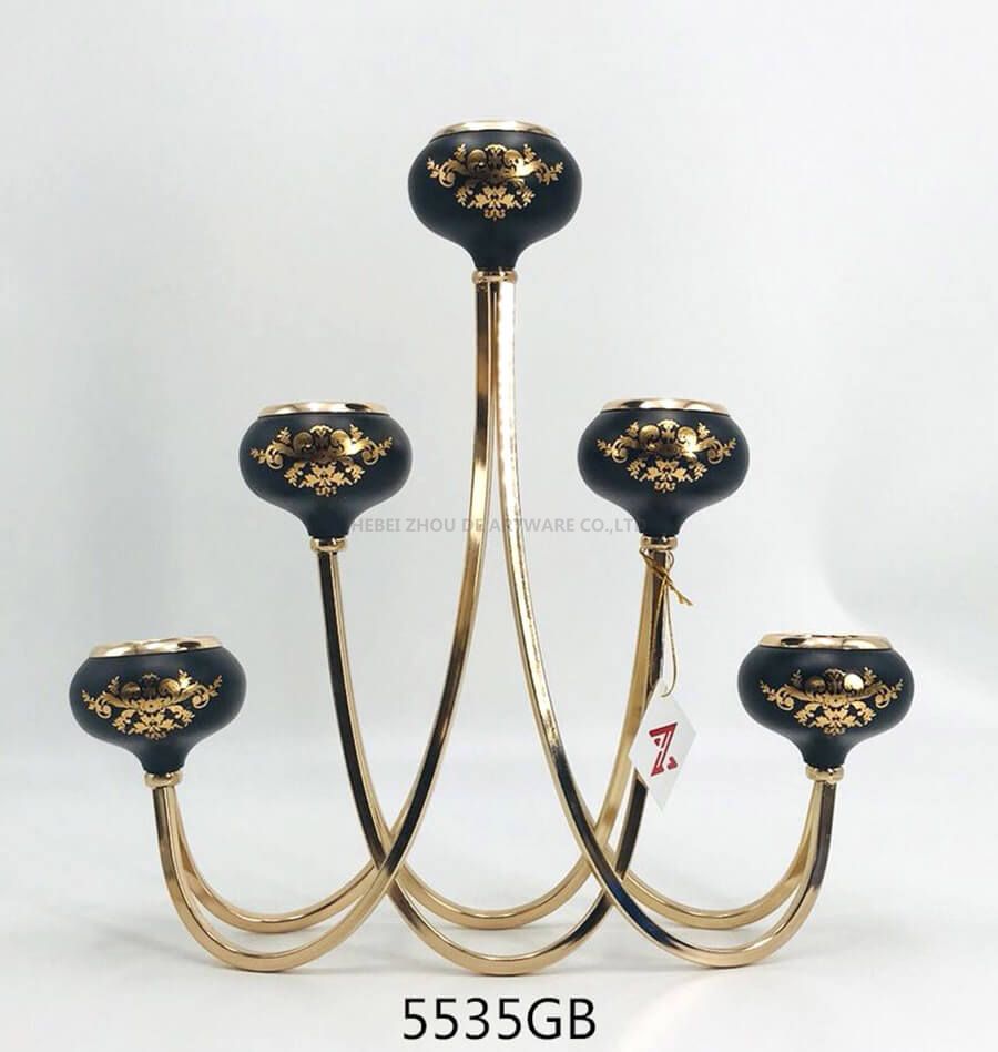 black golden 5535GB metal candle holder