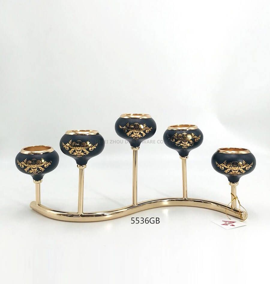 black golden 5536GB metal candle holder