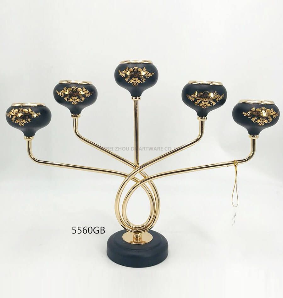 black golden 5560GB metal candle holder