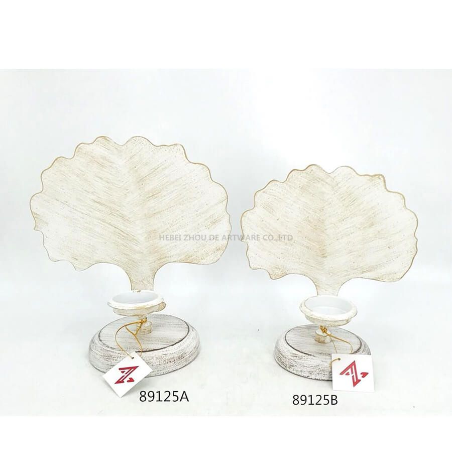 89125 white metal candle holder