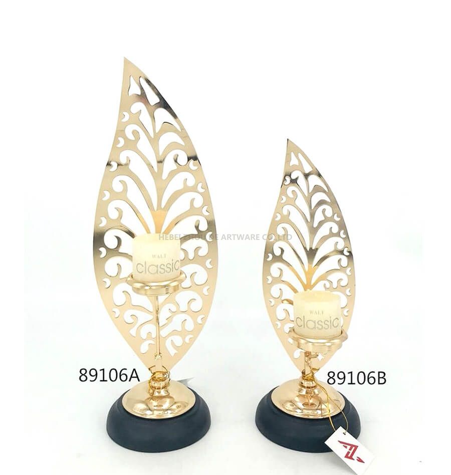 89106 gold metal candle holder