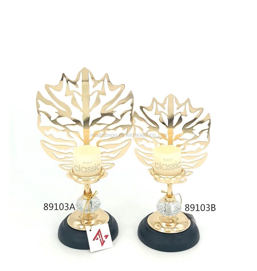 89103 gold metal candle holder