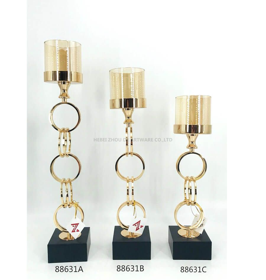 88631 gold metal candle holder