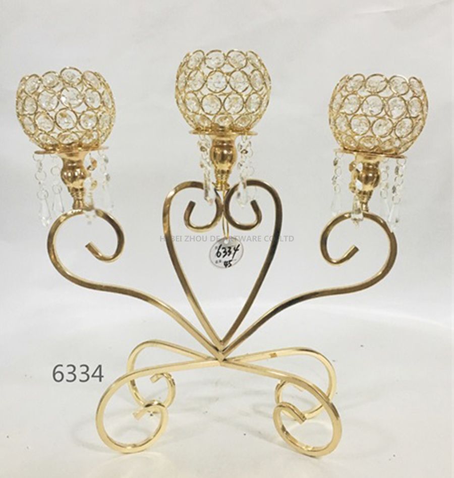 factory wholesale crystal candle holder 6334