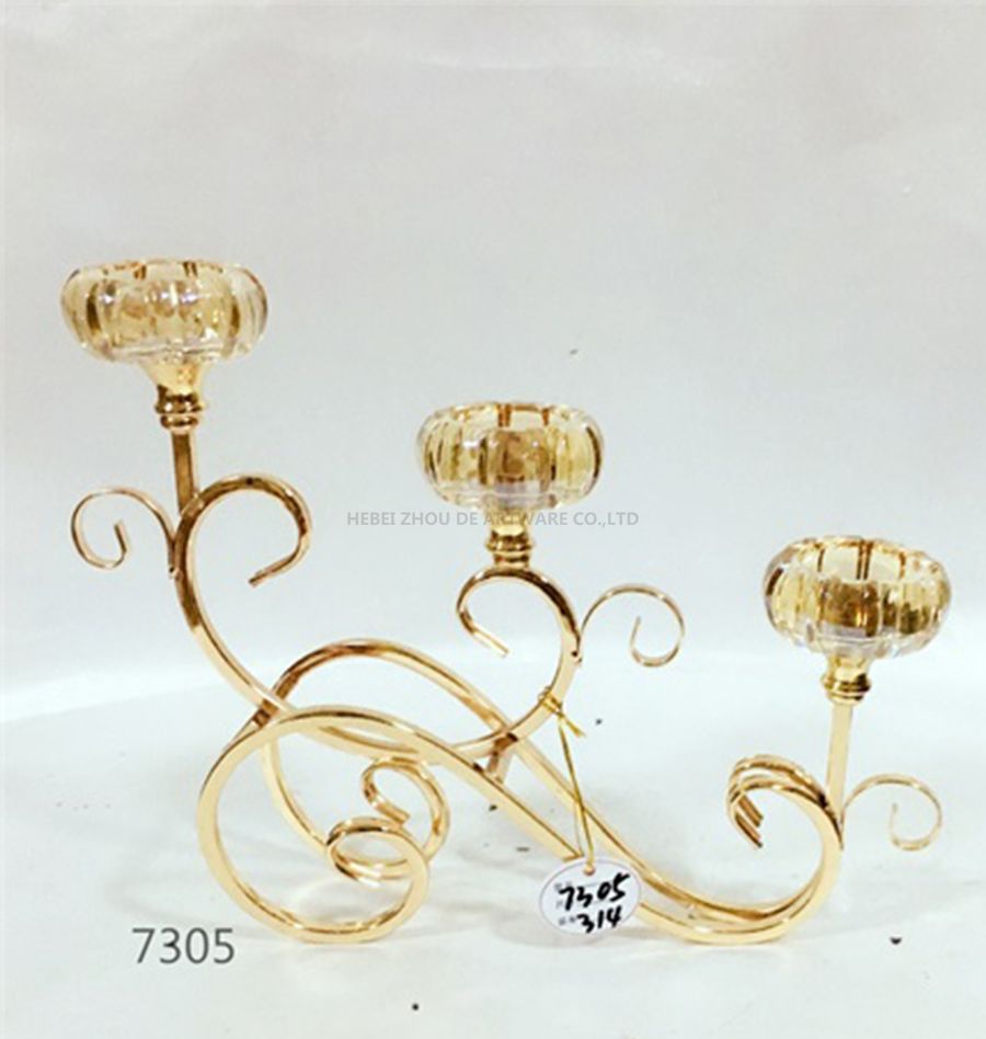 high quality glass candle holder 7305