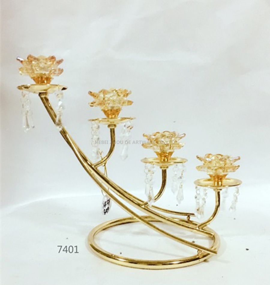 wholesale golden candle holder 7401