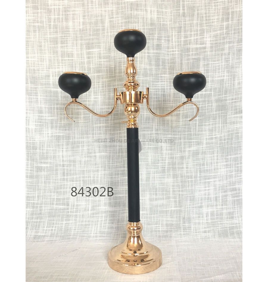 black golden 84302B metal candle holder