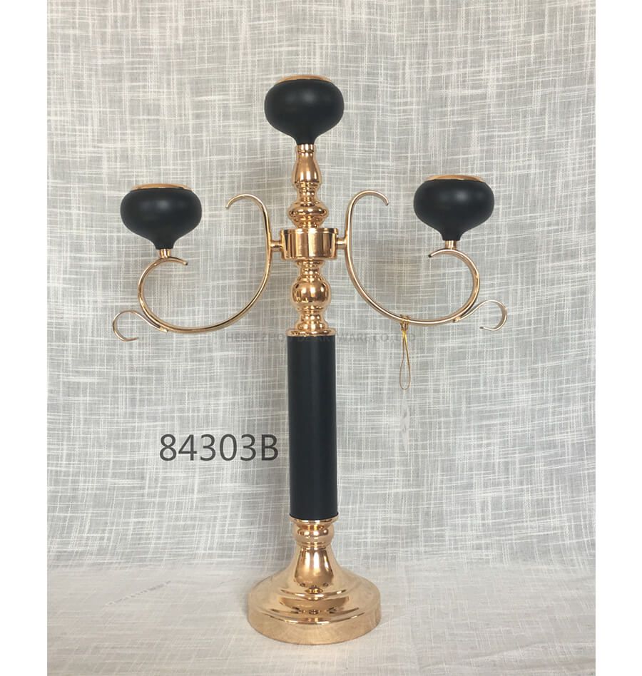 black golden 84303B metal candle holder