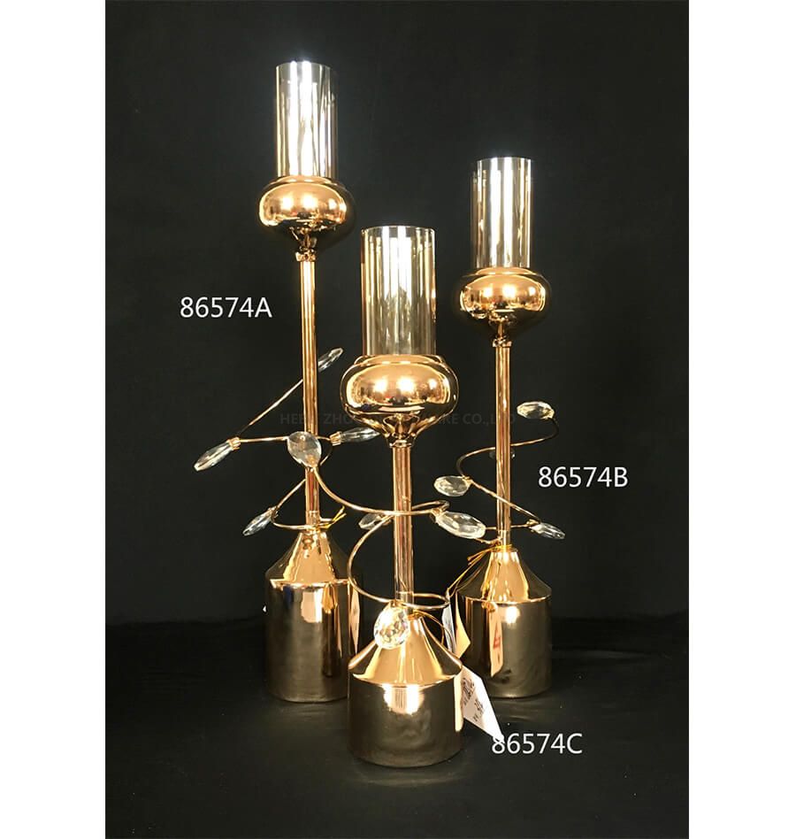 CRYSTAL METAL CANDLE HOLDER 86574