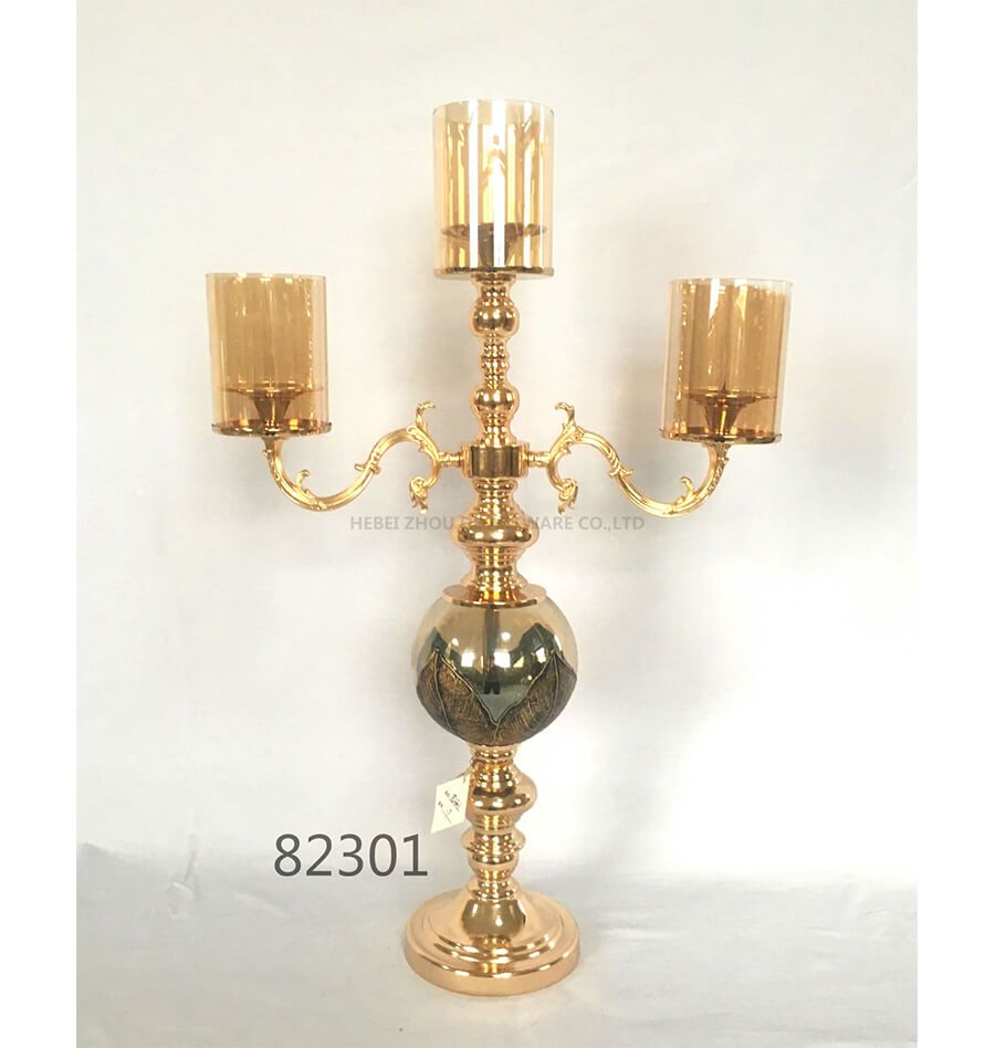 new design glass 3 arms candle holder for home decoration