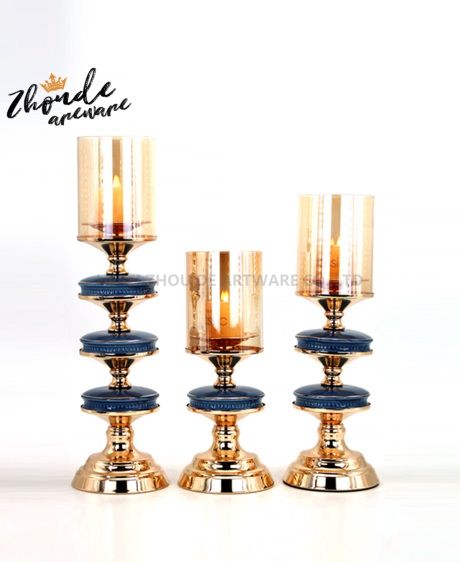 ceramic and metal candlestick china factory 90606