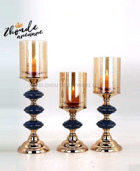 Nordic style ceramic candle holders custom light luxury durable ceramic candle holder wholesale