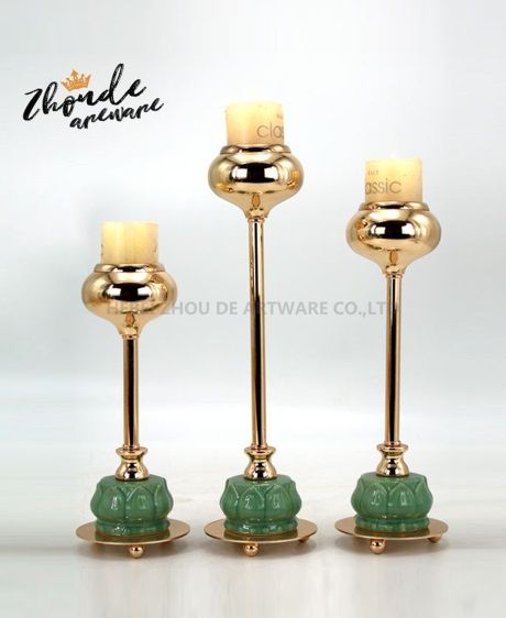CERAMIC AND METAL CANDLE HOLDER 90532