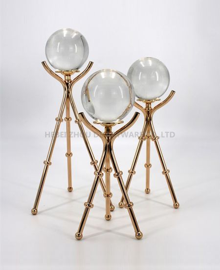 GOLDEN METAL DECORATION WITH CRSTAL BALL 91367