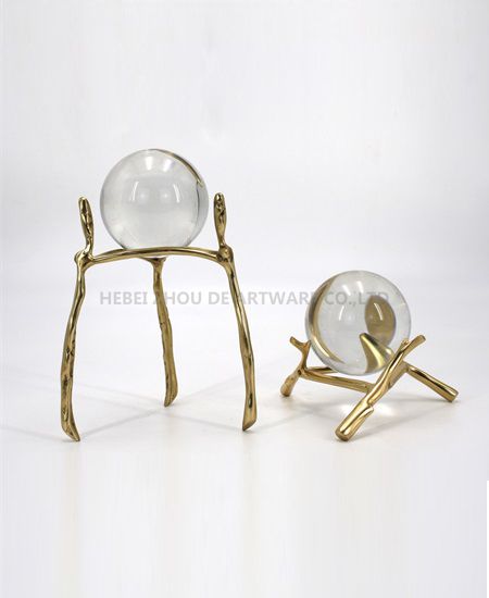 GOLDEN METAL DECORATION WITH CRSTAL BALL 91368