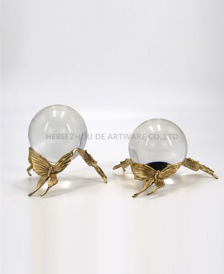 GOLDEN METAL DECORATION WITH CRSTAL BALL 91369