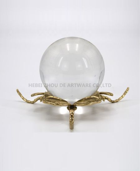 GOLDEN METAL DECORATION WITH CRSTAL BALL 91370