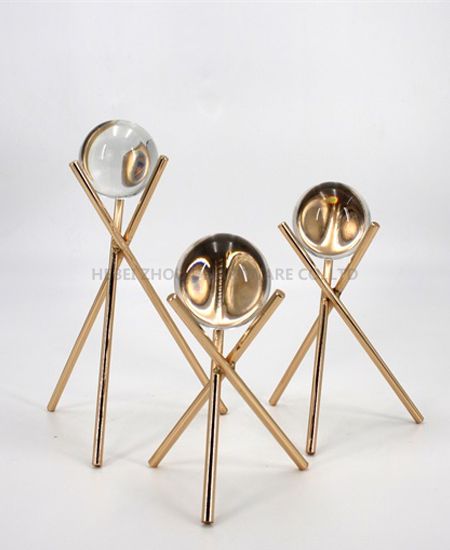 GOLDEN METAL DECORATION WITH CRSTAL BALL 91371