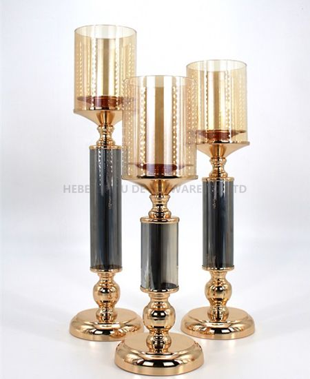 bronze glass candle holders