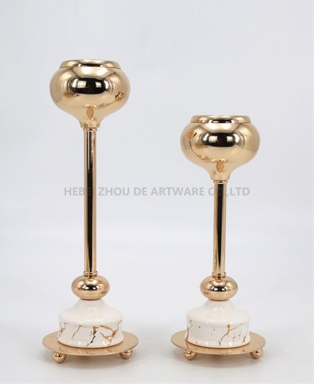 CERAMIC AND METAL CANDLE HOLDER 90920