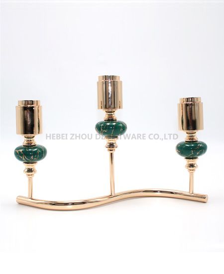 CERAMIC AND METAL CANDLE HOLDER 90804