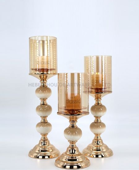 CERAMIC AND METAL CANDLE HOLDER 89809