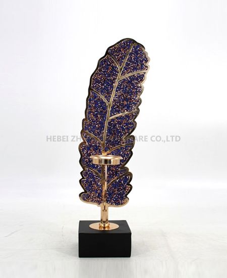 LEAF SHAPE PURPLE CANDLE HOLDER 91345