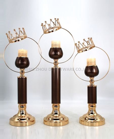 gold and reddish brown METAL CANDLE HOLDER 91303
