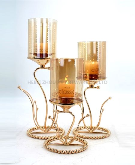 candle holder with glass tube 91320