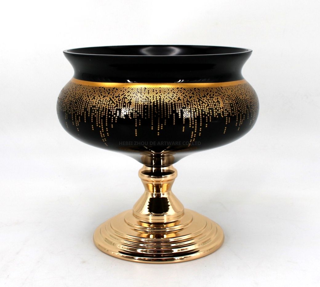 black glass fruit bowl for decoration