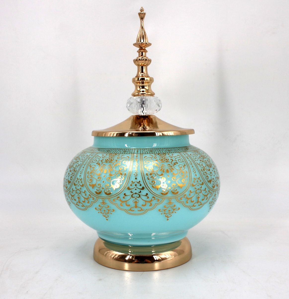 blue glass trinket jar