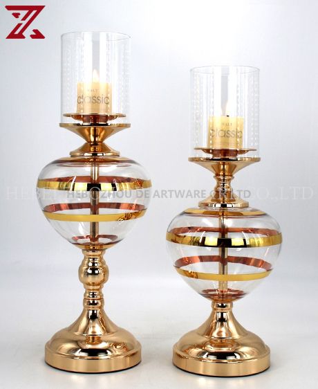 Factory direct sale creative european transparent glass candle holder creative decoration for wedding home