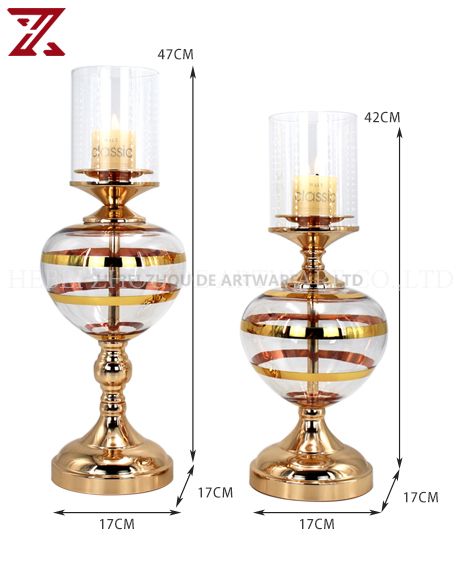 Factory direct sale creative european transparent glass candle holder creative decoration for wedding home