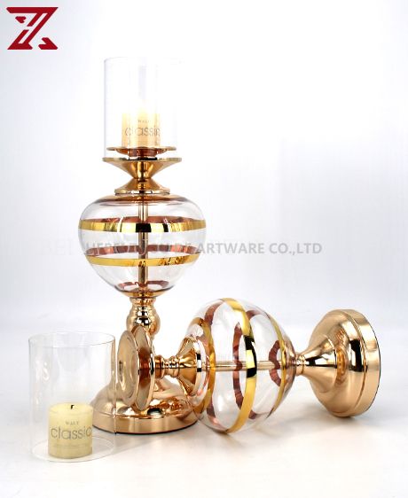 Factory direct sale creative european transparent glass candle holder creative decoration for wedding home