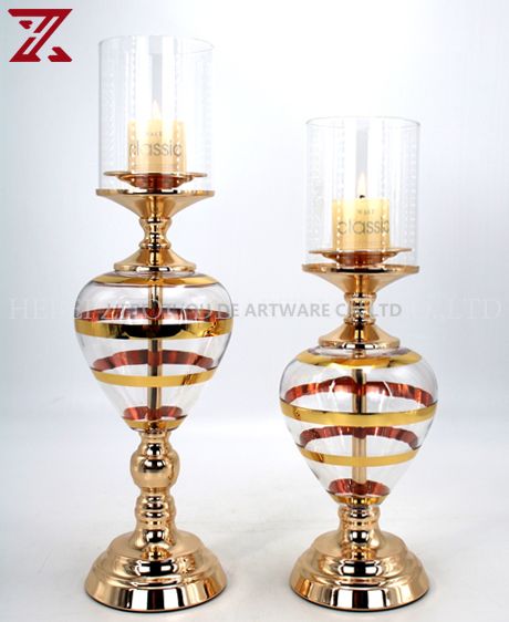 Wholesale home gold metal candle holder living room wedding candlestick jewelry