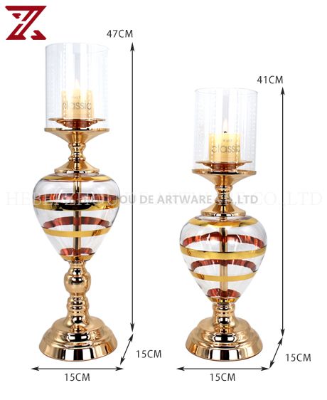 Wholesale home gold metal candle holder living room wedding candlestick jewelry