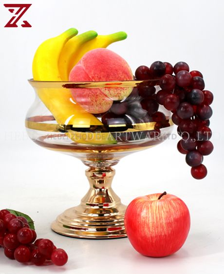 Upscale simple style glass fruit bowl fruit plate for home decor