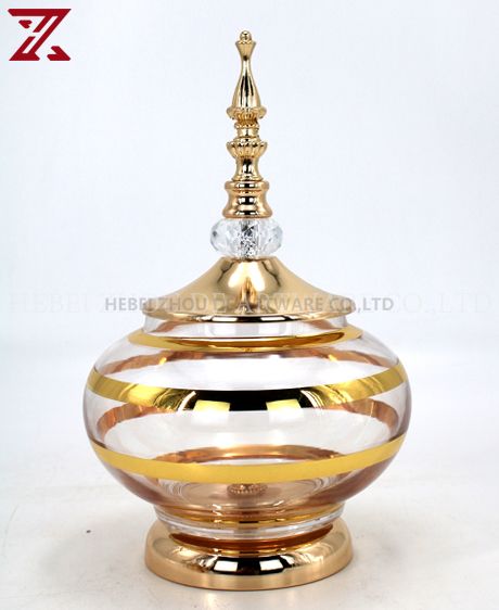Europe Transparent Phnom Penh Candy Pot With Lid Round Glass Candle Jars For Home Furnishing