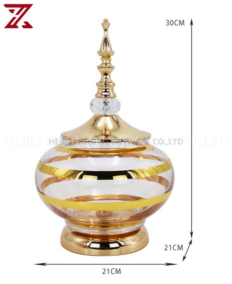 Europe Transparent Phnom Penh Candy Pot With Lid Round Glass Candle Jars For Home Furnishing