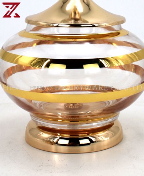 Europe Transparent Phnom Penh Candy Pot With Lid Round Glass Candle Jars For Home Furnishing