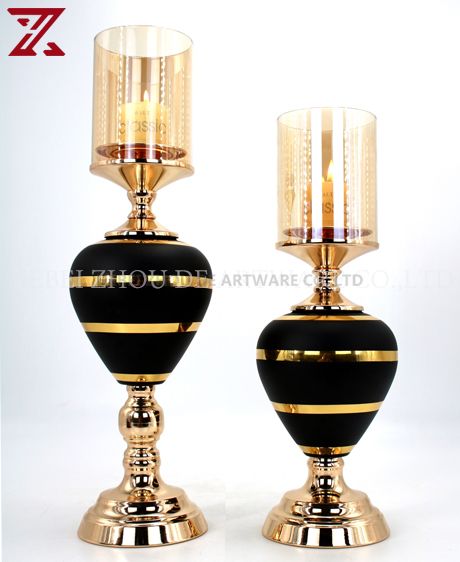 Wholesale Modern Luxury Wedding Candle Holders And Home Decorations Metal Glass Candle Holders