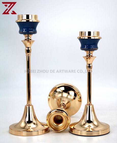 New fashion glass hurricane ceramic christmas metal candle holders for party event decoration