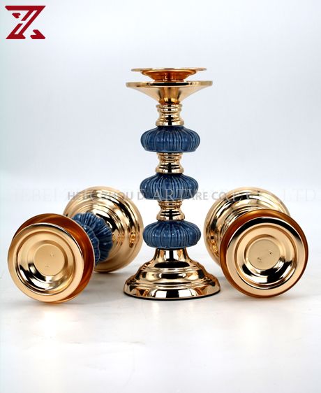 High quality modern metal ceramic gold candle holder for home decor